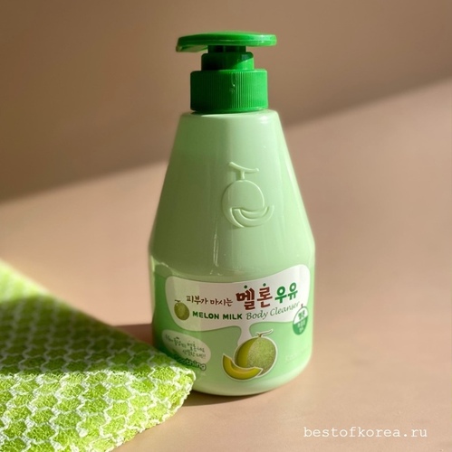 Welcos Kwailnara Melon Milk Body Cleanser, Гель для душа с дынным молоком 560 мл