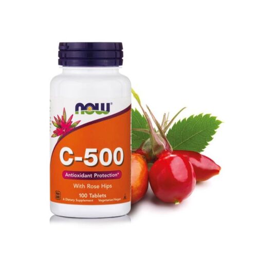 Now Foods Витамин С-500 c Шиповником, 100 таблеток