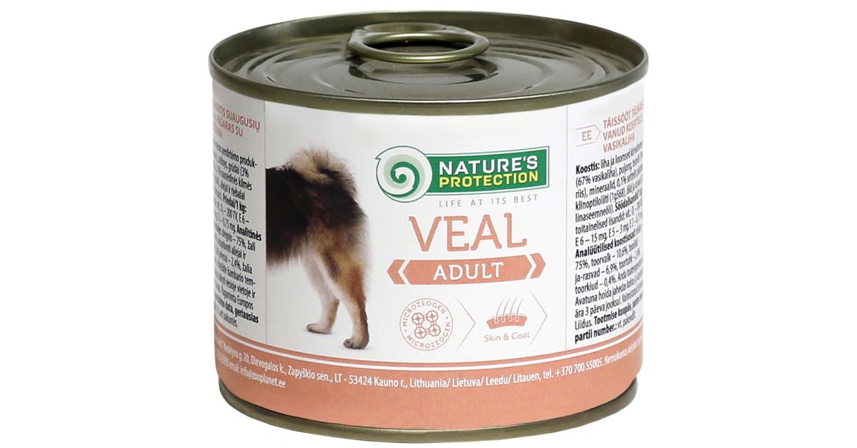 Nature's Protection, Adult, Veal, Консервы для Взрослых Собак (Телятина), 200 г 