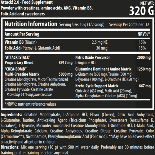 Scitec Nutrition Pre-Workout Attack 2.0, 320 гр