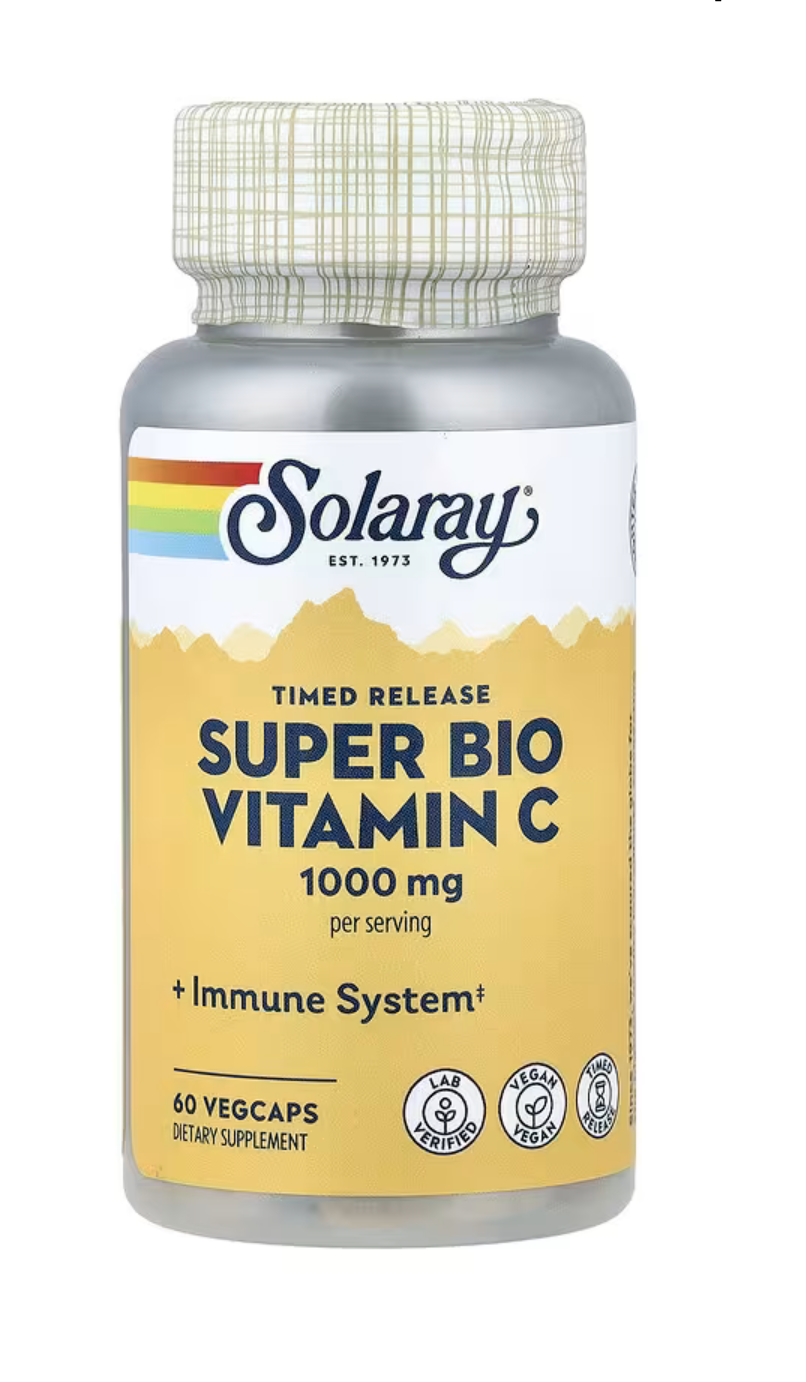Solaray Витамин С, Super Bio 1000 мг, 60 вег. капсул 