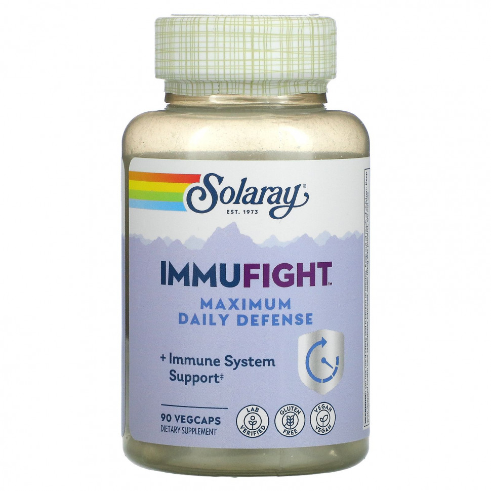 Solaray, ImmuFigh, Maximum Daily, Иммунокомплекс на Каждый День, 90 вег. капсул