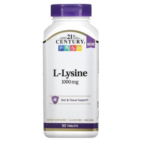 21st Century L-Лизин 1000 мг, 90 таблеток