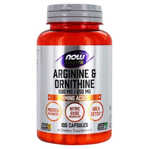 Now Foods L Аргинин, arginine & Орнитин 100 капсул