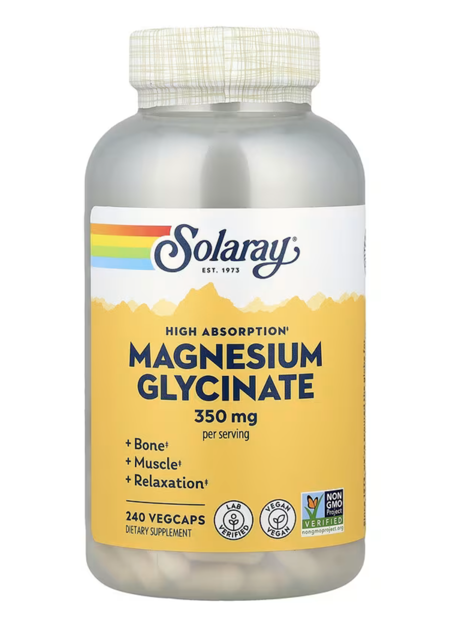 Solaray Магний Глицинат, Magnesium Glycinate 350 мг, 240 вег капсул 