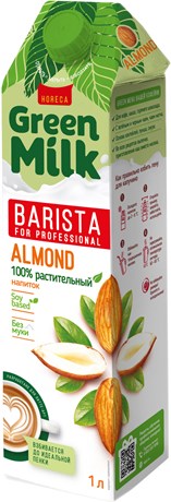 Green Milk Professional Миндальное молоко на соевой основе BARISTA, 1000 мл,