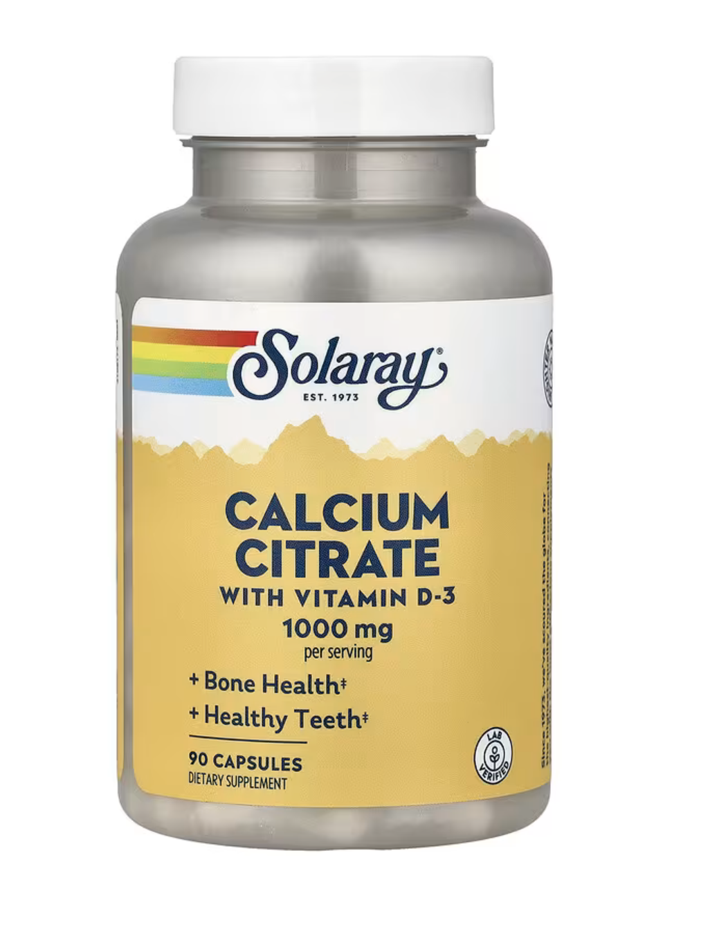 Solaray Кальций Цитрат, Calcium Citrate 1000 мг + Д3, 90 вег. капсул 