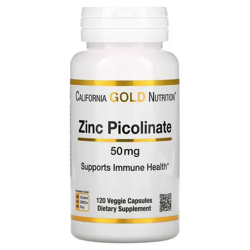 California Gold Nutrition Пиколинат цинка 50 мг, 120 капсул