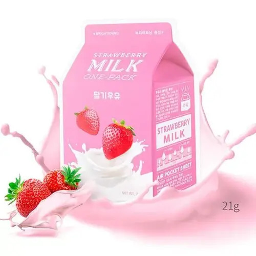 A`PIEU Тканевая смягчающая маска с экстрактом клубники, Strawberry Milk One-Pack 21 гр