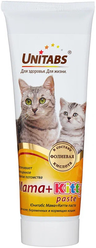 Unitabs, Витаминно-Минеральный комплекс Mama+Kitty c B9 для котят, беременных, кормящих кошек 120 мл 
