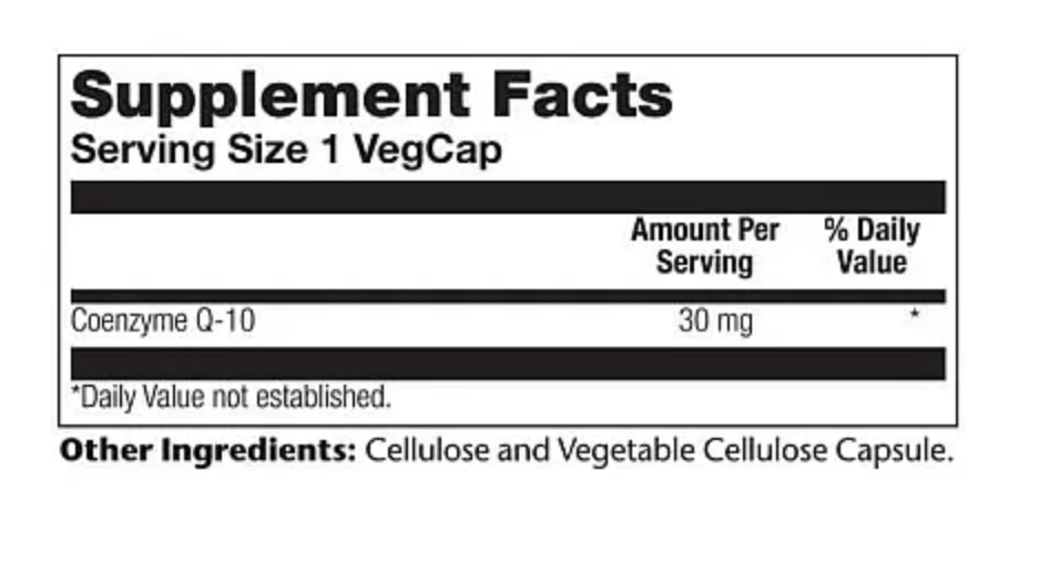 Solaray Коэнзим Q-10, CoQ-10 30 мг, 60 капсул