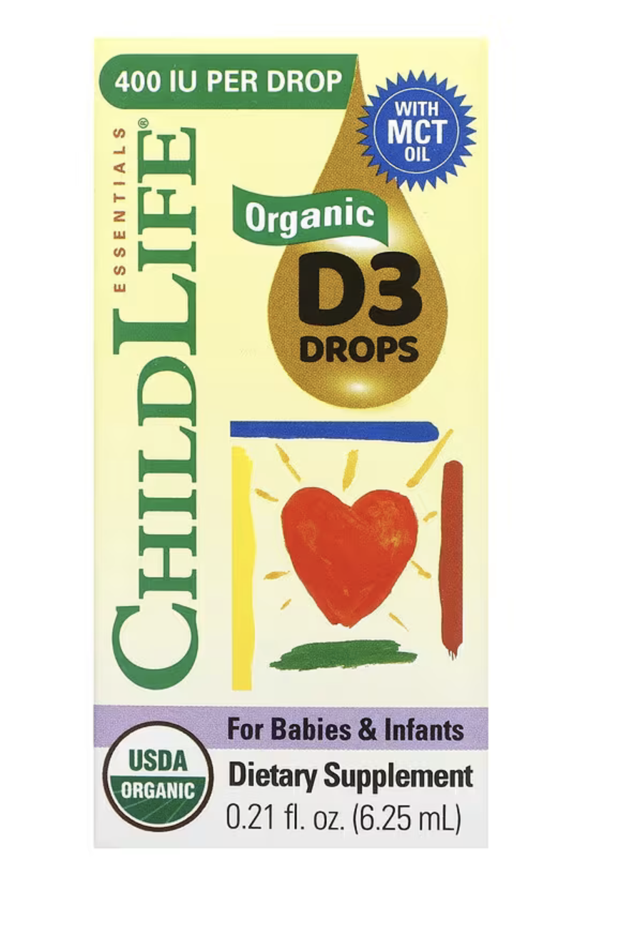 ChildLife Essentials Органический Витамин Д3 для Младенцев, Organic D3, 6,25 мл
