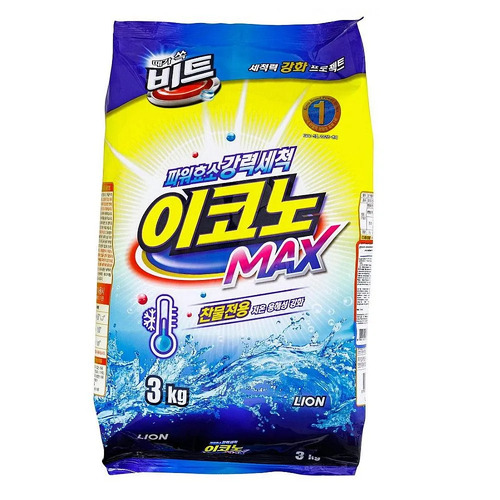 CJ LION, Концентрированный порошок для стирки в холодной воде, Beat Econ MAX 3 кг руч/авт. 