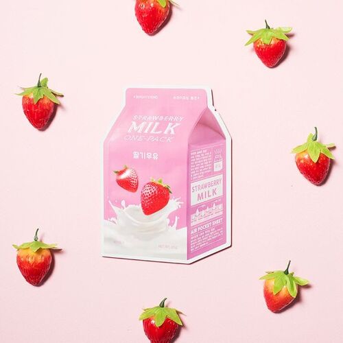 A`PIEU Тканевая смягчающая маска с экстрактом клубники, Strawberry Milk One-Pack 21 гр