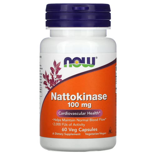 Now Foods Наттокиназа, 100 мг, 60 вегетарианских капсул