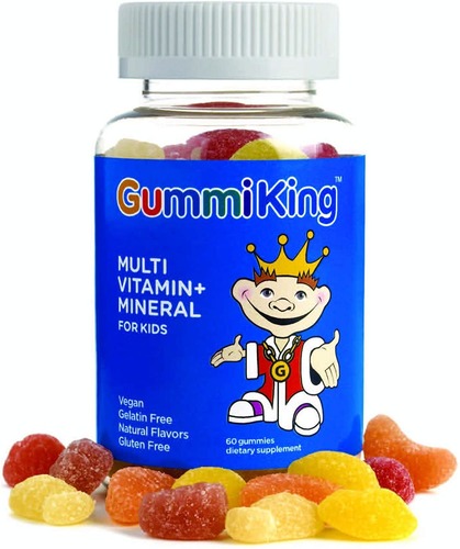 Gummi King Мультивитамины и минералы для детей с фруктовыми волокнами, 60 мармеладок