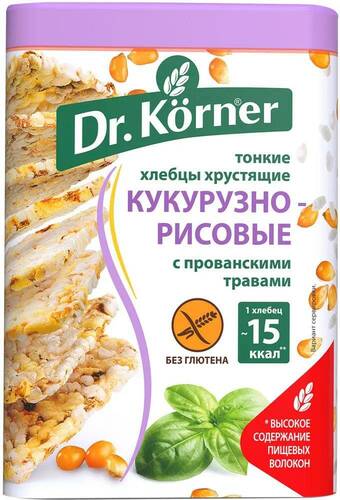 Dr.Korner Хлебцы хрустящие Кукурузно-рисовые с прованскими травами, 100 гр