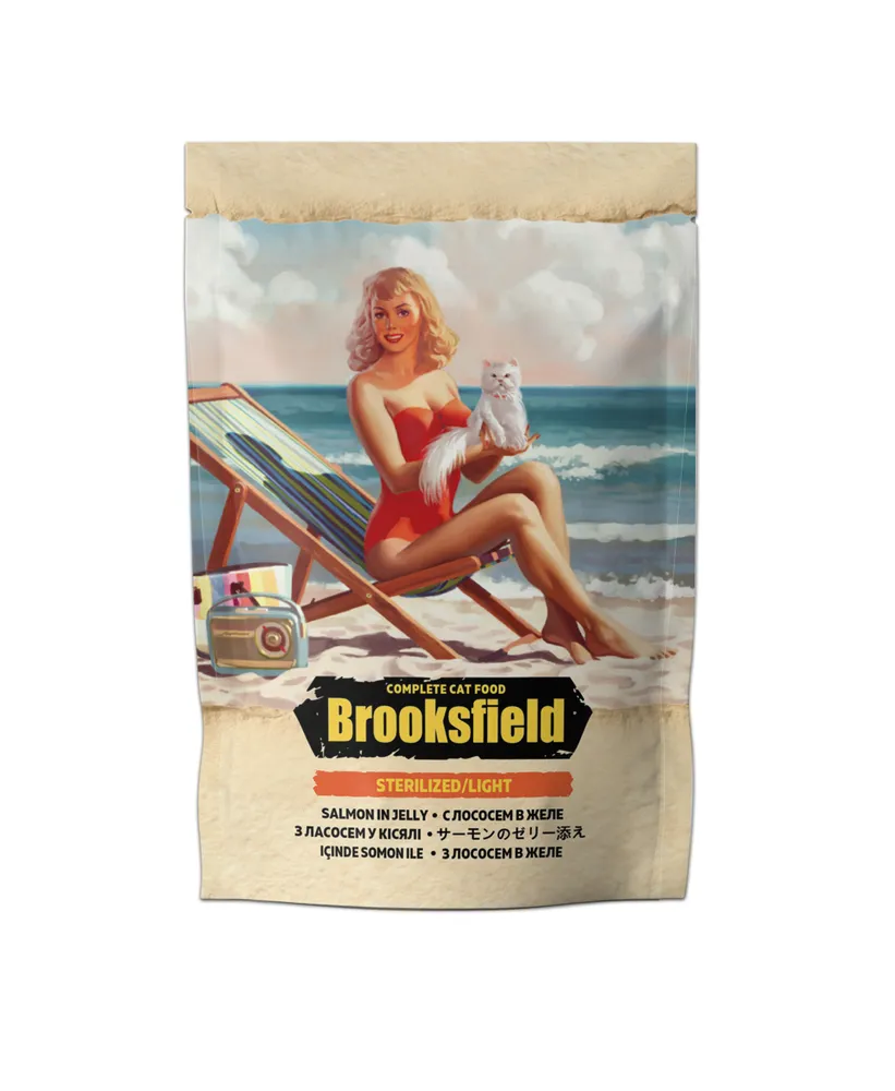 Brooksfield, Лосось в желе для стерилизованных кошек с избыточным весом, 85 г 
