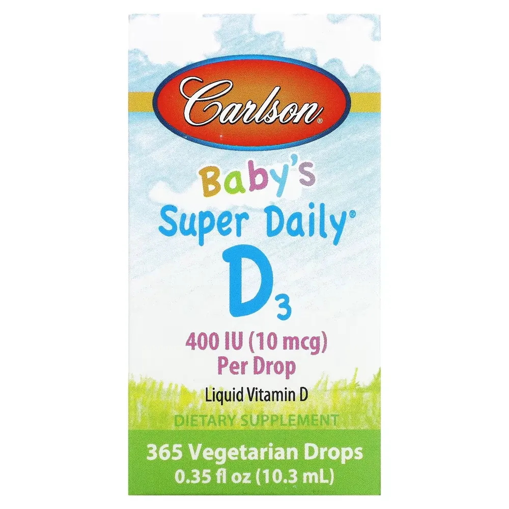 Carlson Labs Витамин Д3 для детей, вегетарианские капли 400 МЕ, 10 мл