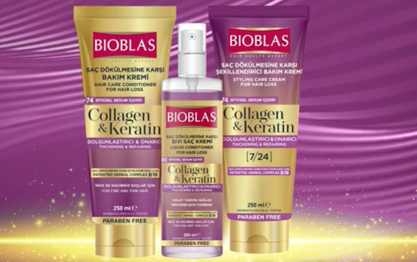 BIOBLAS Жидкий кондиционер-спрей для волос, Botanic Collagen+Keratin hair Conditioner 200 мл