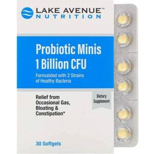 Lake Avenue Nutrition, Пробиотик в мини-таблетках, 2 штамма здоровых бактерий, 1 млрд КОЕ, 30 малень