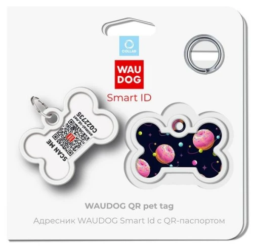 WAUDOG, Адресник Smart ID c QR-паспортом, Металл, Рисунок 