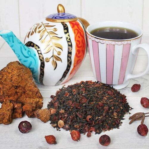Добрые традиции, Чага Чай с добавлением шиповника, 100 гр