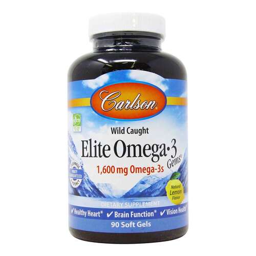 Carlson Labs Омега-3, Elite с лимонным вкусом 800 мг, 90 капсул