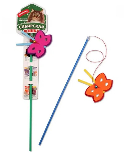 Сибирская Кошка, Дразнилка, Удочка "Бабочка" 1 шт 