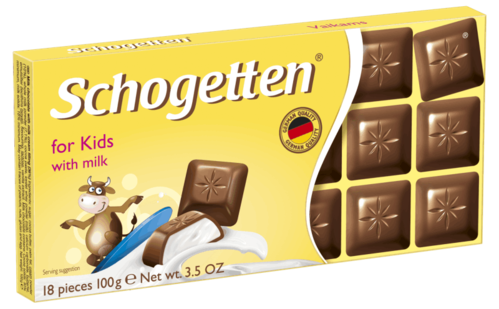 Schogetten For Kids, Молочный шоколад с кремовой сливочной начинкой 100 г.