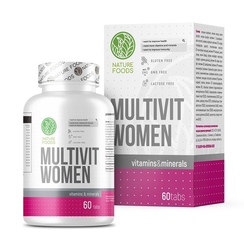 Nature Foods Мультивитамины для Женщин, Multi WoMen 60 таблеток