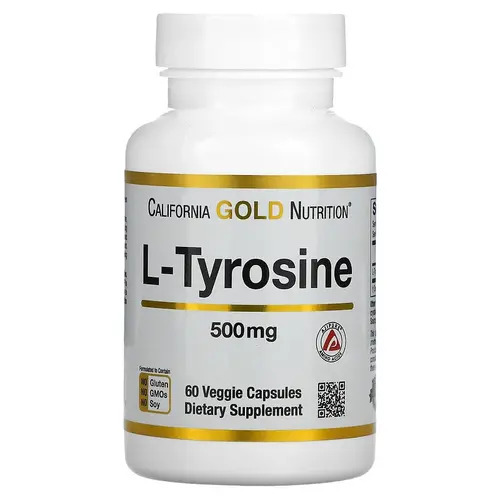 California Gold Nutrition, L-тирозин, 500 мг 60 растительных капсул