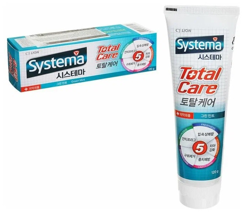 CJ LION, Зубная паста ДЛИТЕЛЬНАЯ СВЕЖЕСТЬ с ароматом зеленой мяты,Systema Total Care 120 г 