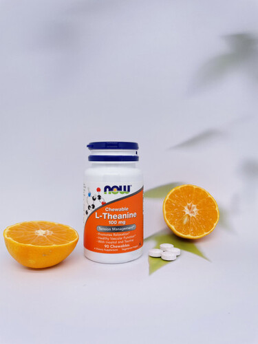 Now Foods L-Теанин 100 мг, 90 жевательных таблеток