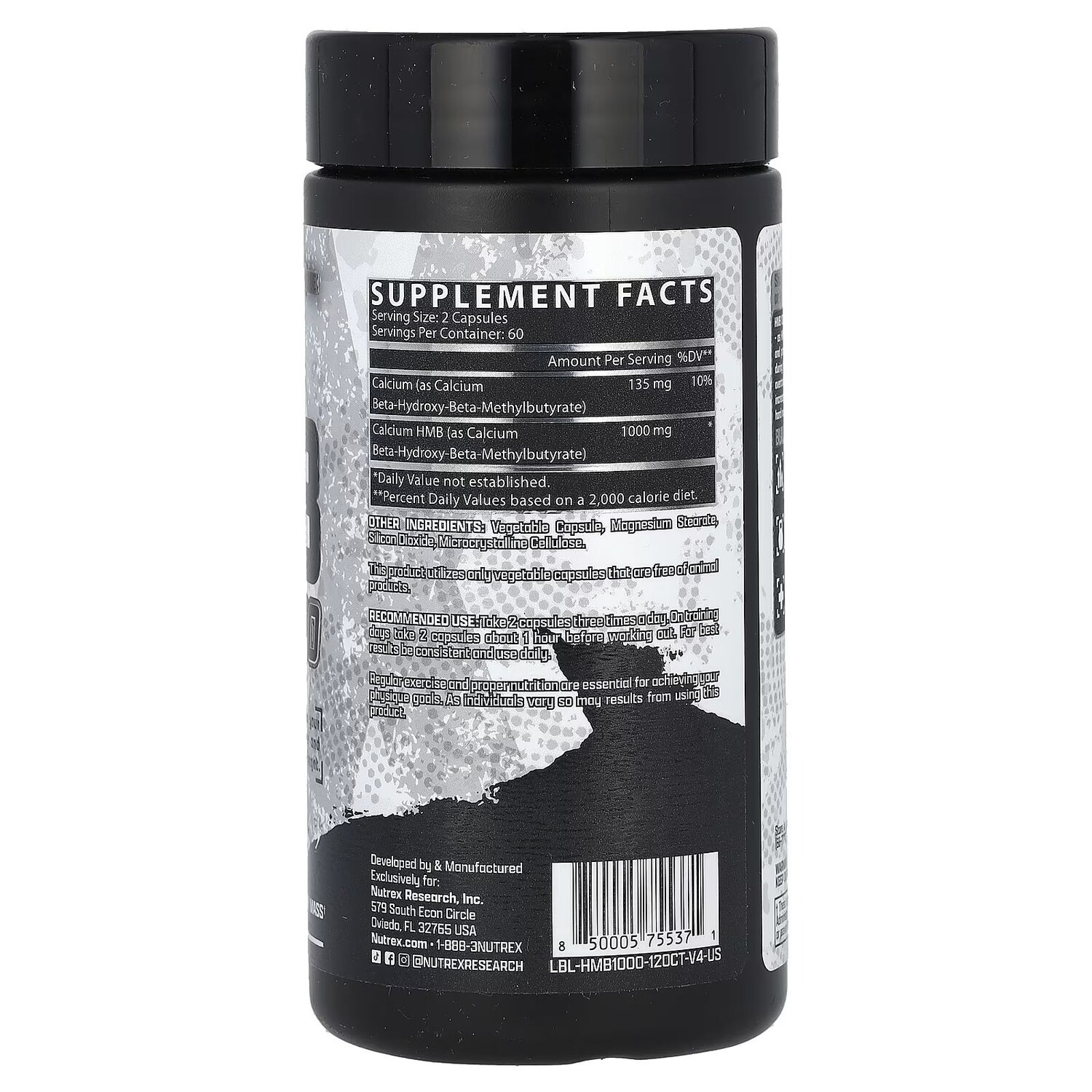 NUTREX Гидроксиметилбутират, HMB 1000 мг, 120 капсул