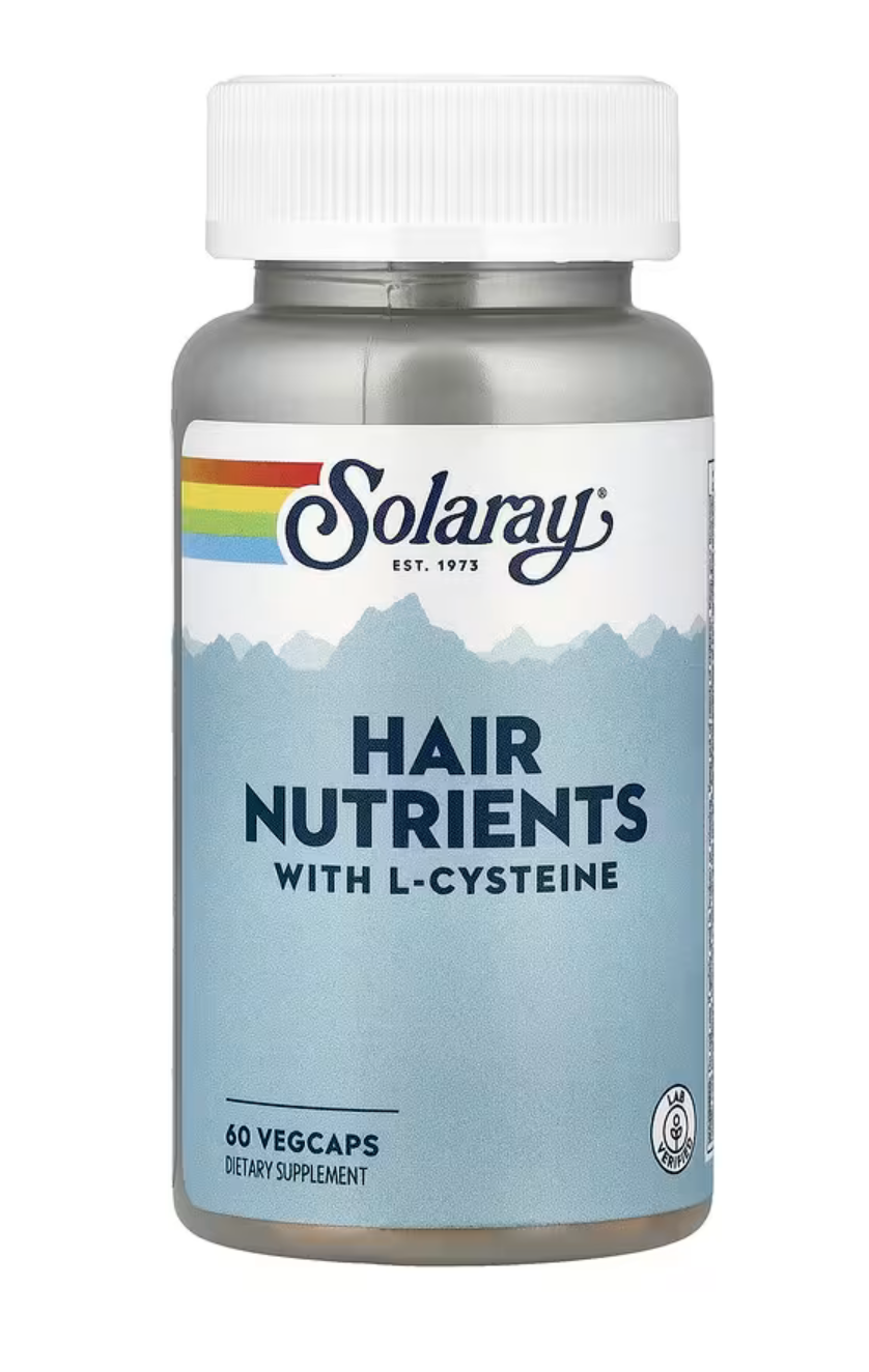 Solaray Витамины для Волос с L-цистеином, Hair Nutrients With L-Cysteine, 60 вег. капсул 