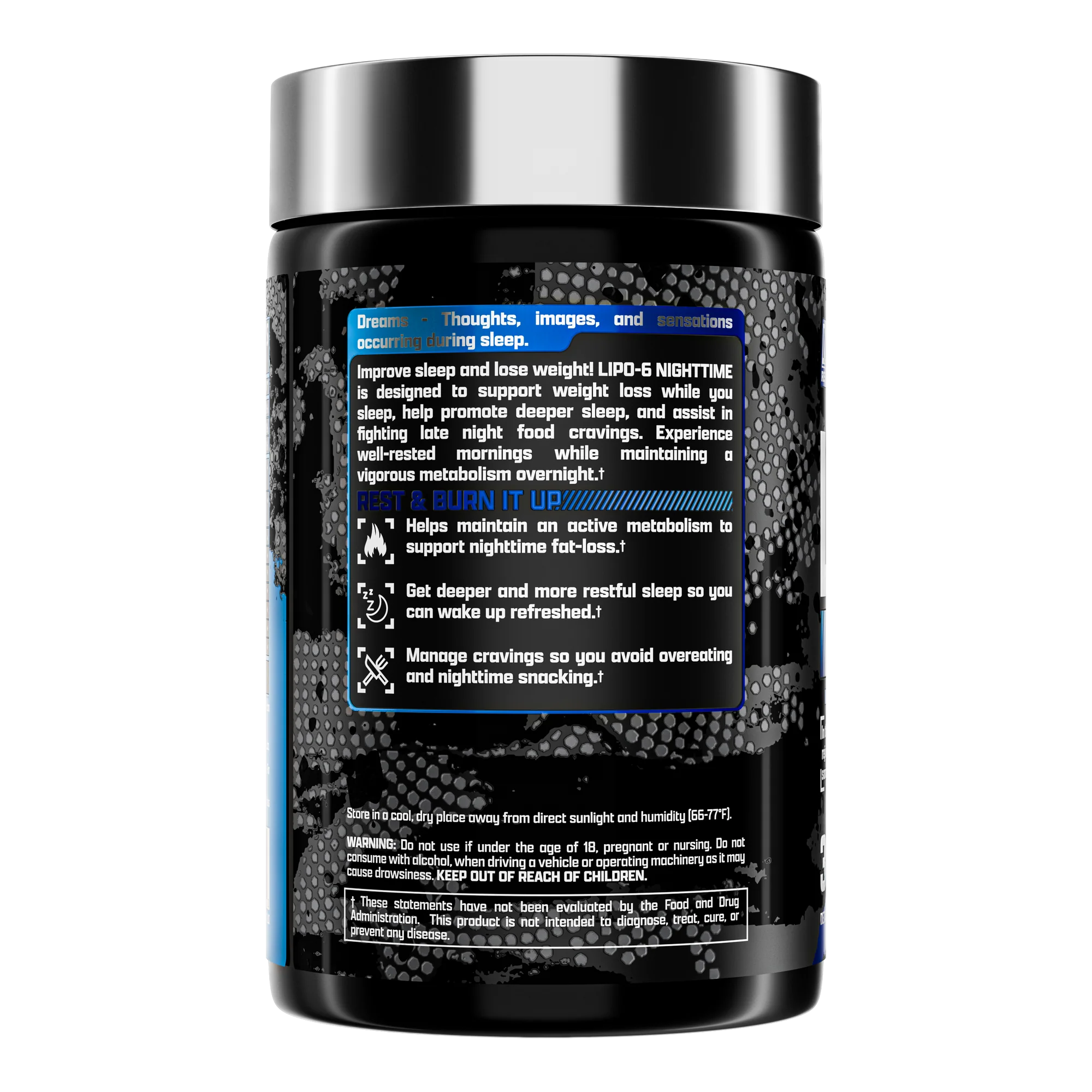 Nutrex Жиросжигатель, Lipo 6 Black Night Time Ultra Concentrate, 30 капсул		