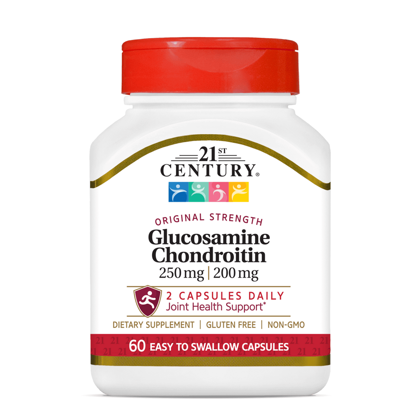 21st Century Глюкозамин и хондроитин 250 мг/ 200 мг, 60 капсул 