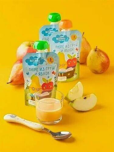 ВкусВилл Пюре из груш и яблок с 5 месяцев, 90 гр