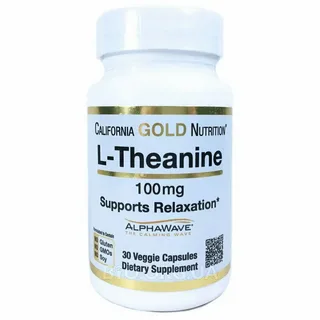 California Gold Nutrition L-теанин, AlphaWave 100 мг, 30 растительных капсул