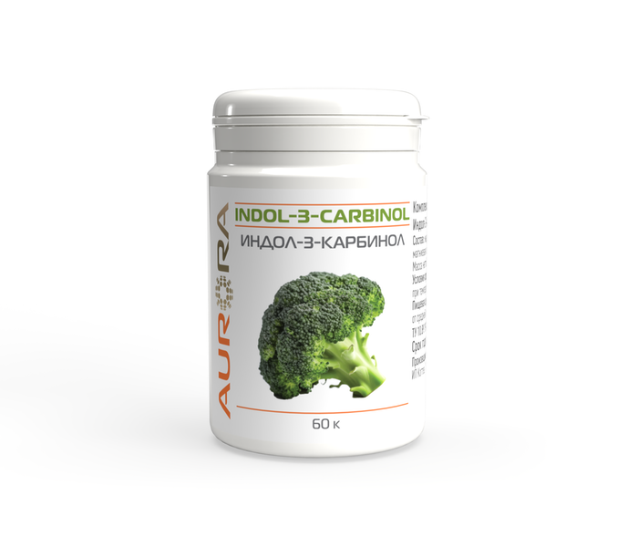 AURORA, Индол-3-Карбинол, Indol-3-Carbinol, 100 мг, 60 растительных капсул