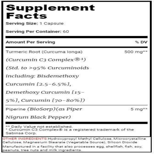 SAN Supreme Curcumin C3 Complex 500 мг, Куркумин 60 капсул