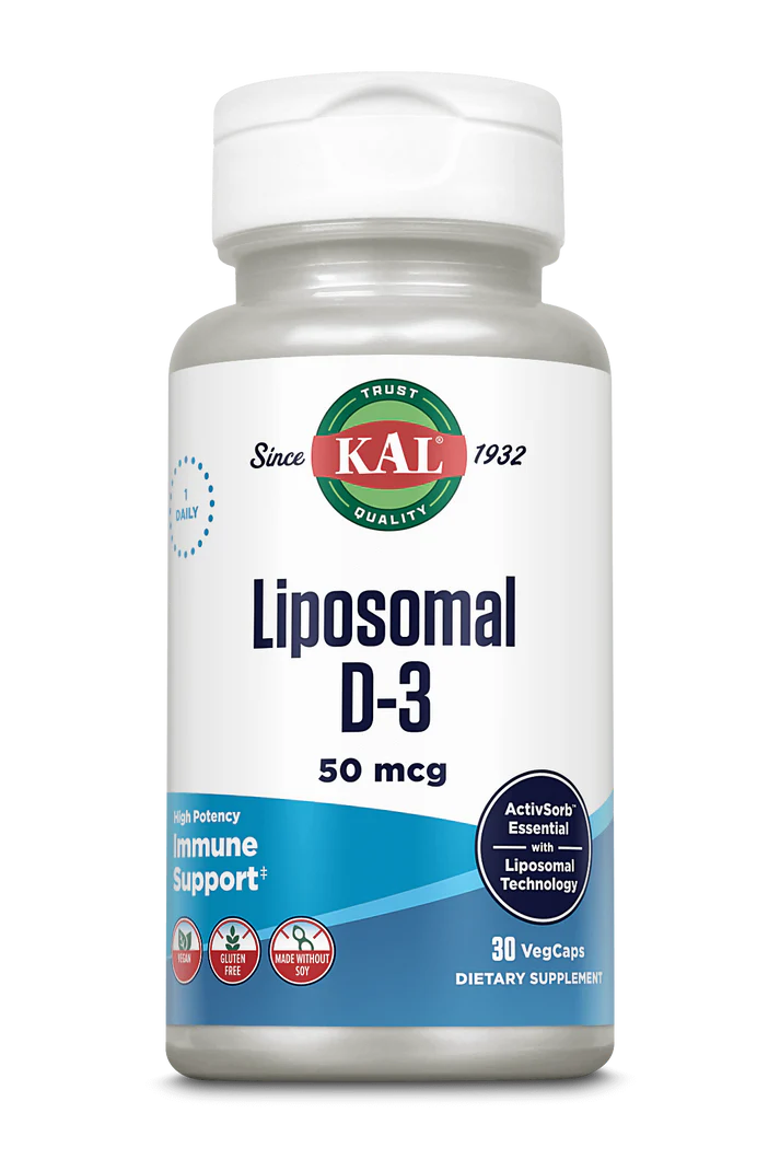 KAL, D-3 Липосомальный 50 мкг, Высокая Мощность, 30 вег. капсул 