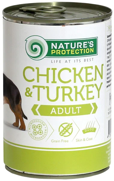 Nature's Protection, Adult, Chicken&Turkey, Консервы для Взрослых Собак (Курица/Индейка), 400 г 