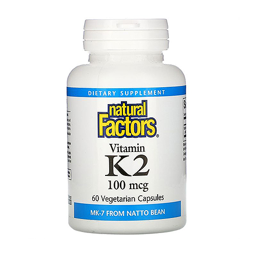 Natural Factors Витамин К-2 100 мкг, 60 вегетарианских капсул