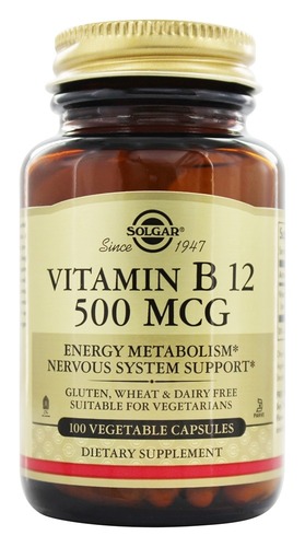 Solgar Витамин B-12 500 мкг, 100 таблеток