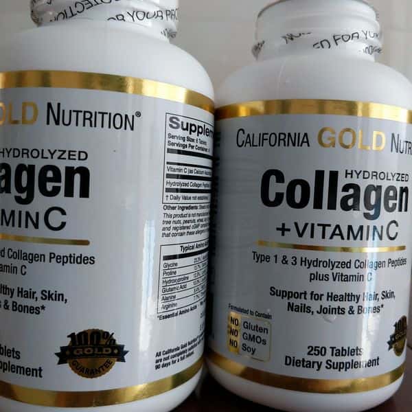 California Gold Nutrition, Пептиды Гидролизованного Коллагена с Витамином C, Тип 1 и 3, 250 таблеток