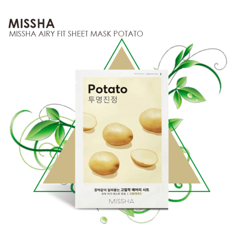 Missha  Airy Fit Sheet Mask, Успокаивающая тканевая маска с экстрактом картофеля 19 гр