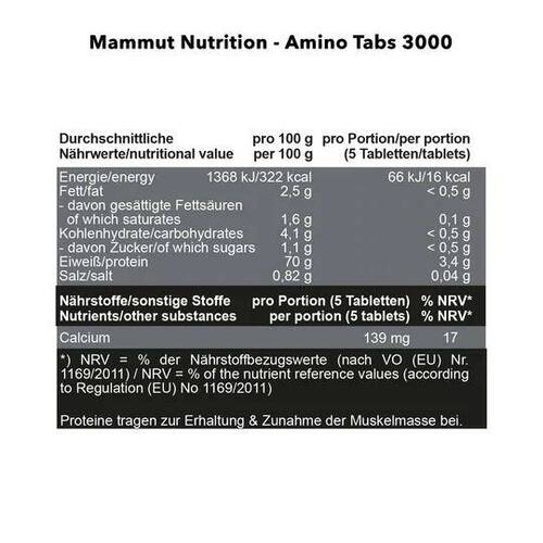 Mammut Nutrition Аминокислоты, Amino 3000, 300 таблеток