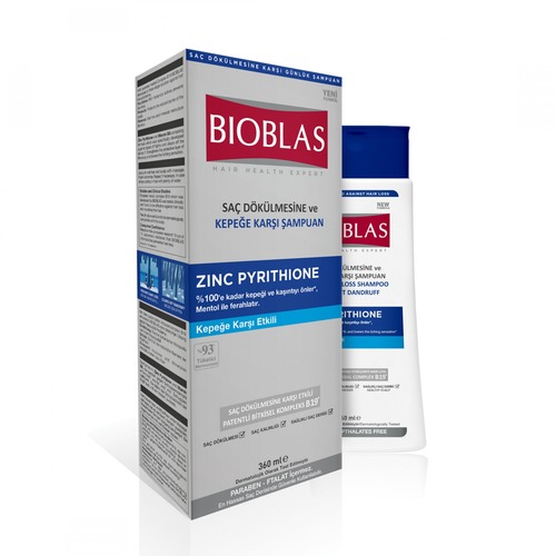 BIOBLAS Anti hair loss zinc pyrition, шампунь с пиритионом цинка против перхоти 360 мл
